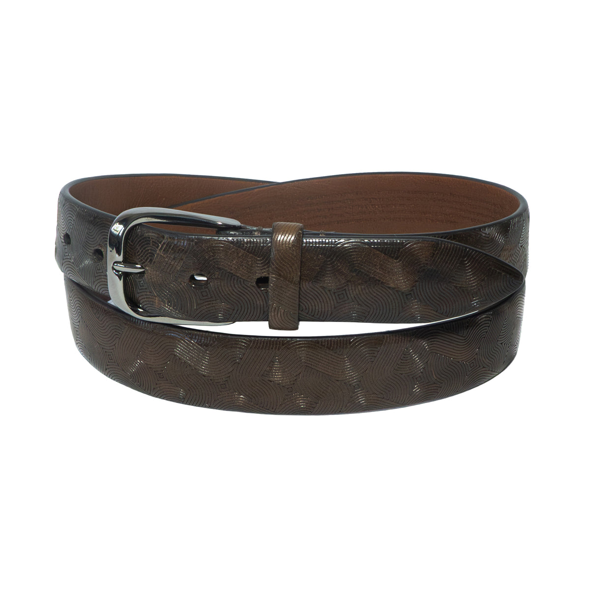 Cintura in pelle stampata