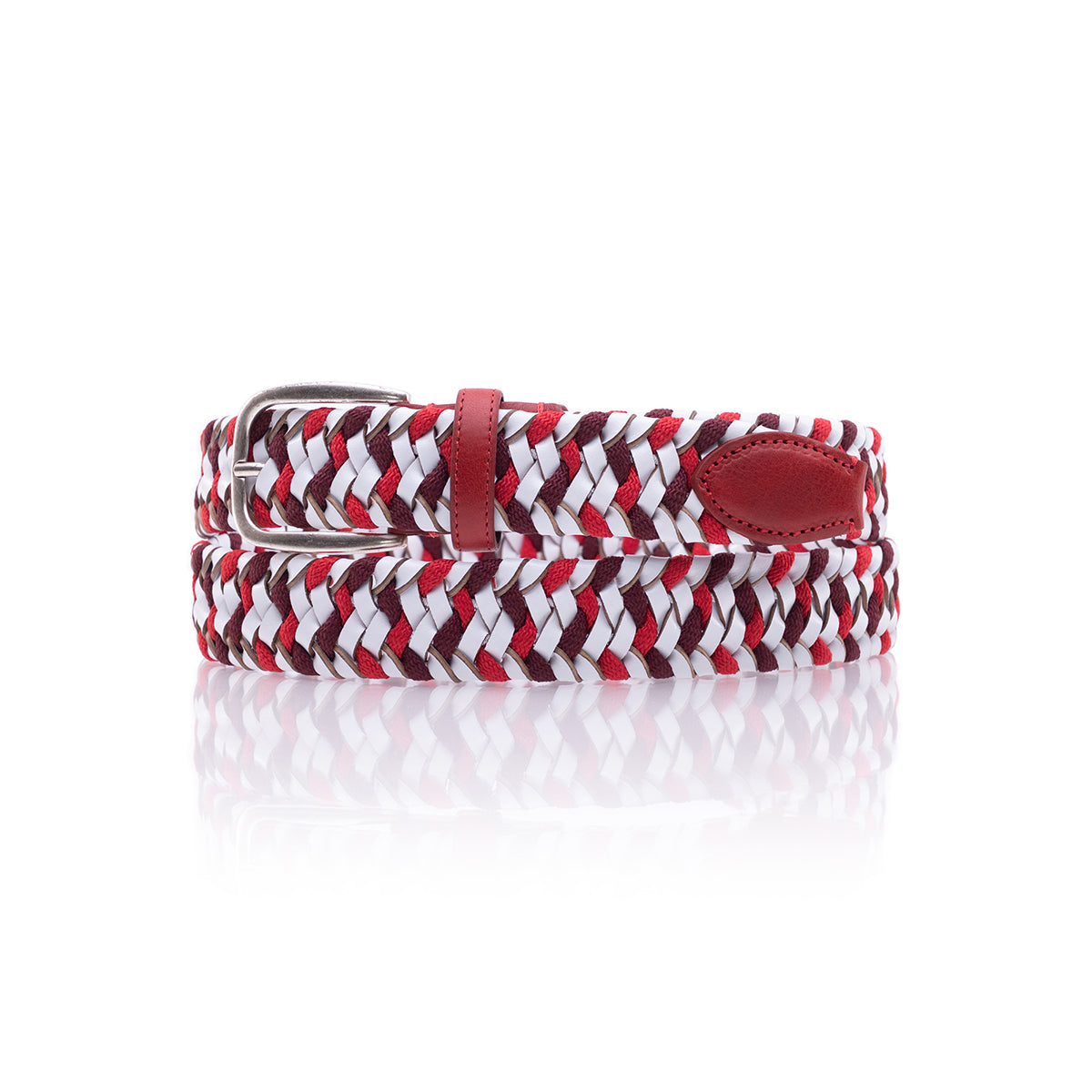 Cintura treccia elastica cuoio/rayon