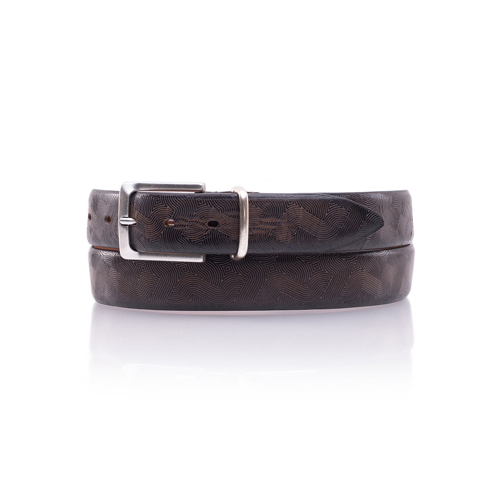 Cintura pelle con passante metallo