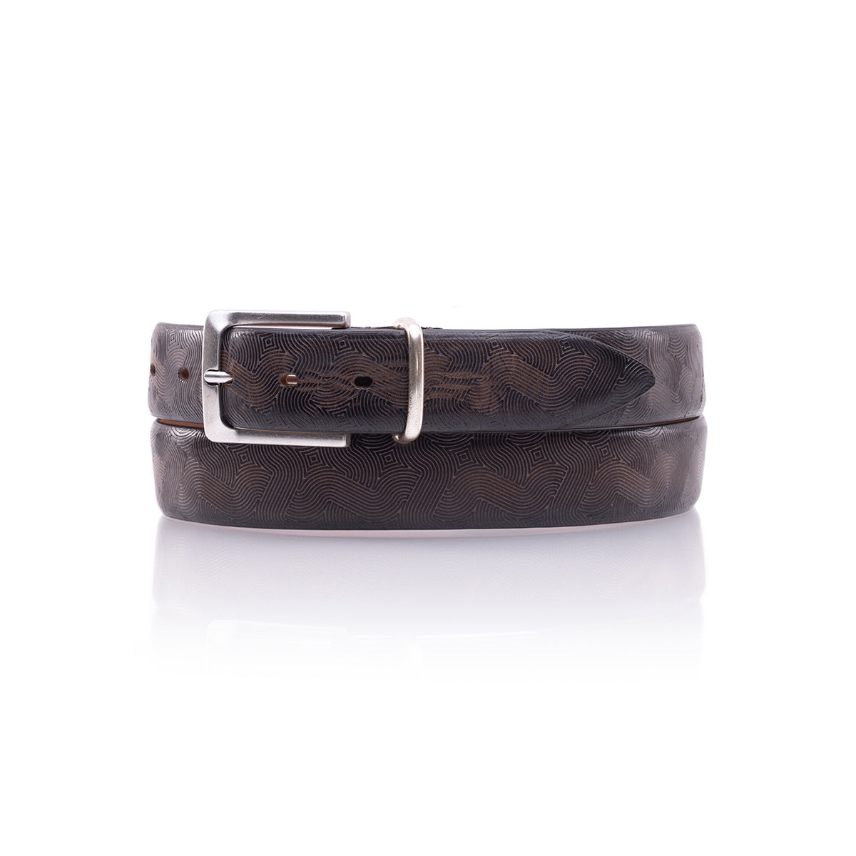 Cintura pelle con passante metallo