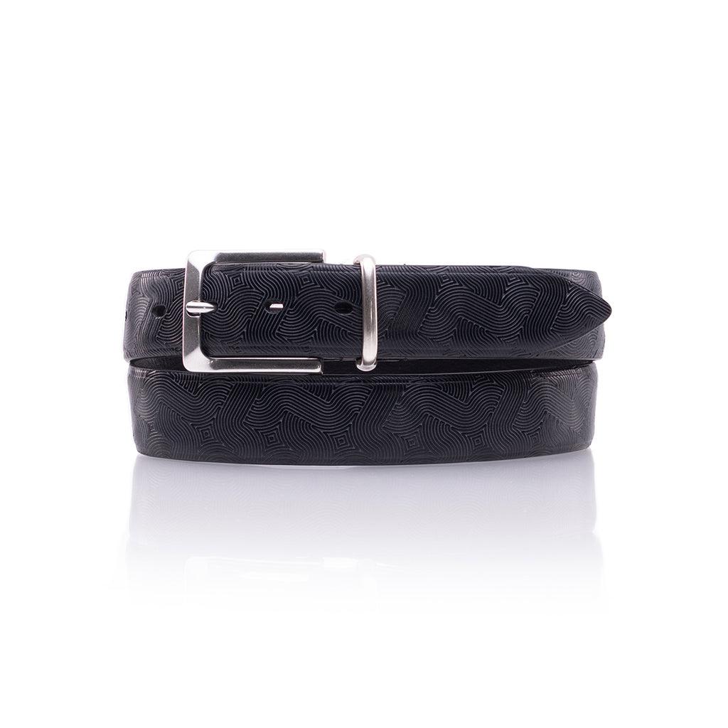 Cintura pelle con passante metallo