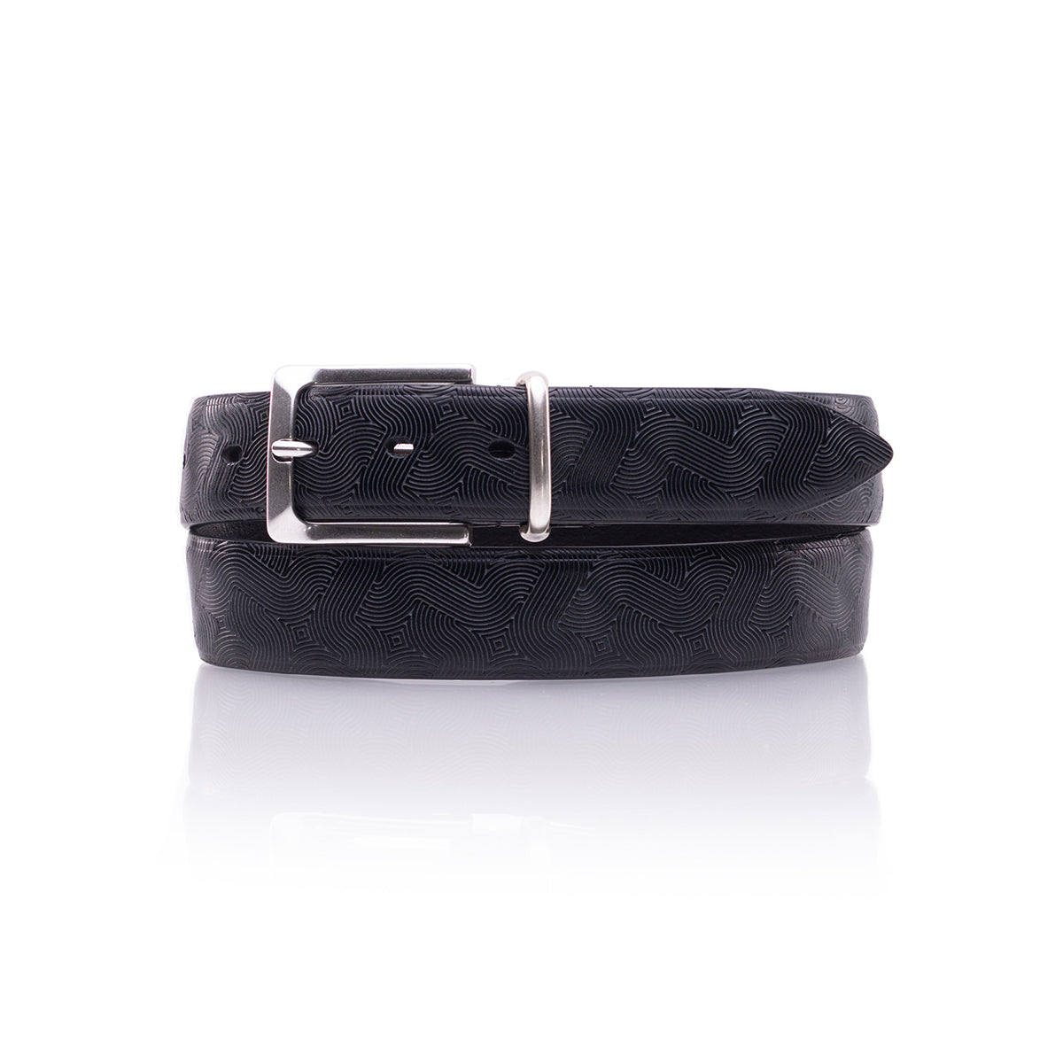 Cintura pelle con passante metallo