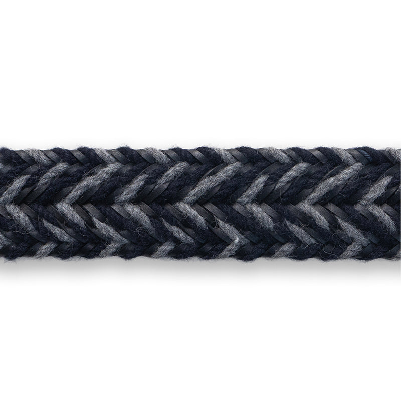 Cintura intreccio lana/cuoio bicolore