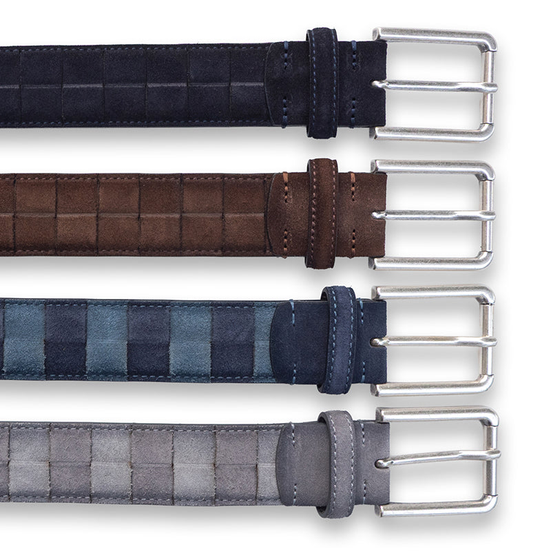 Cintura camoscio "Intreccio quadro"