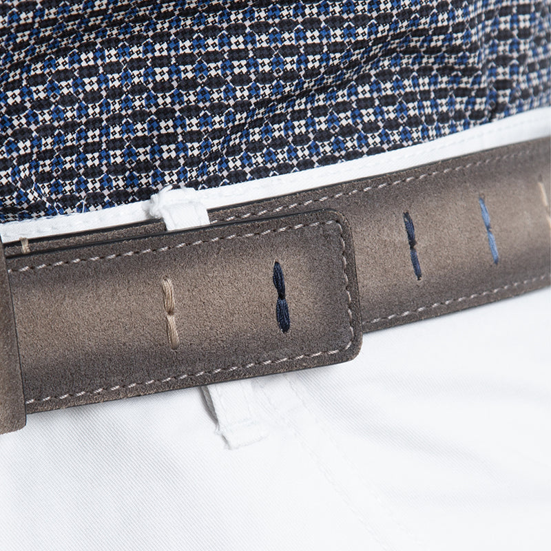 Cintura camoscio con cuciture colorate