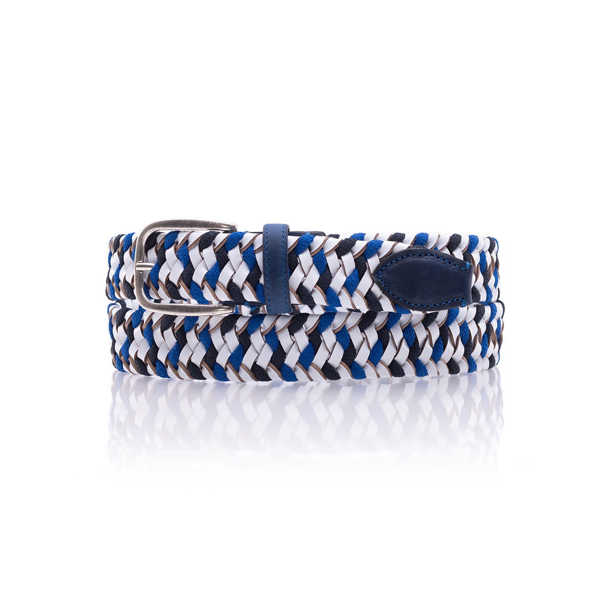 Cintura treccia elastica cuoio/rayon