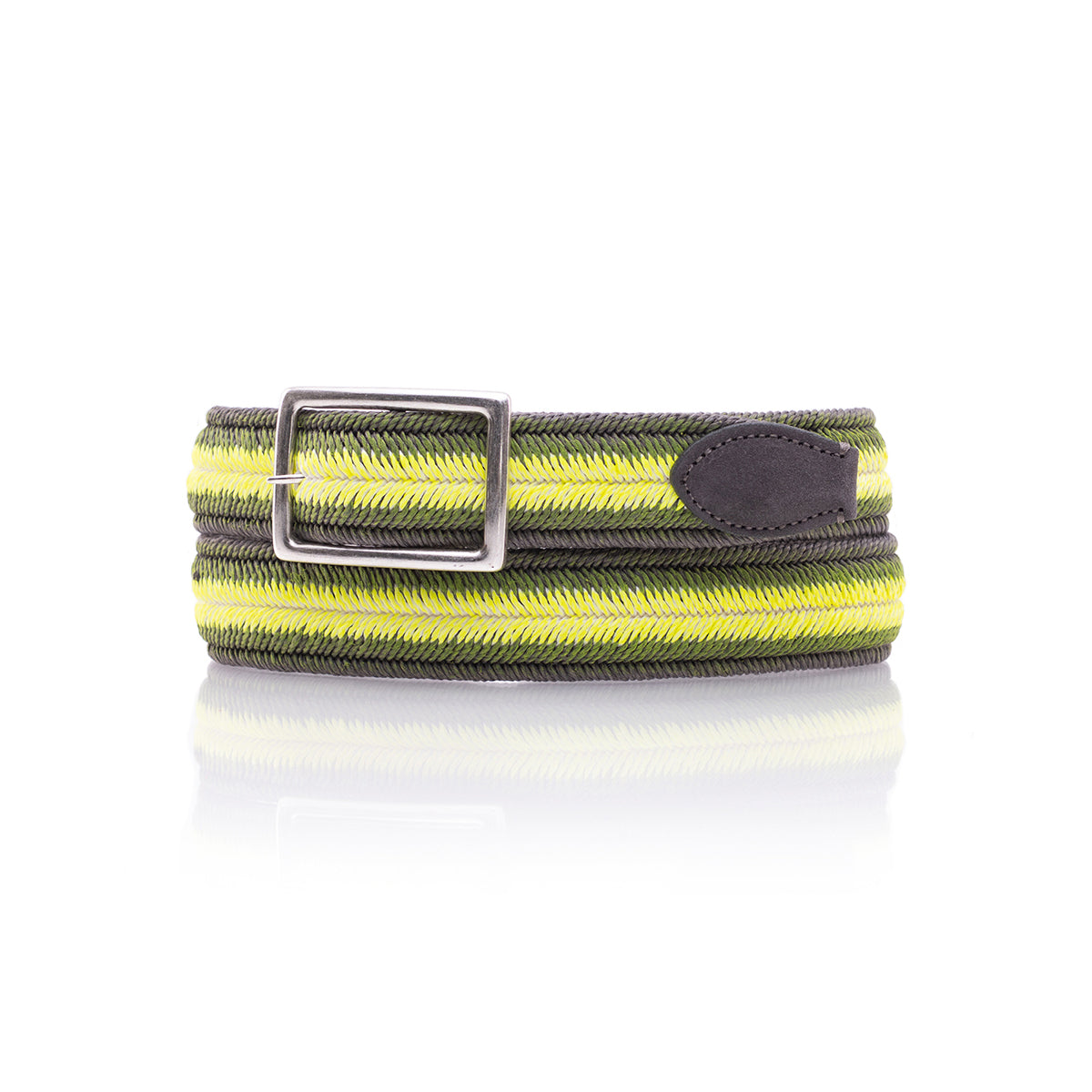 Cintura treccia elastica lino bicolore