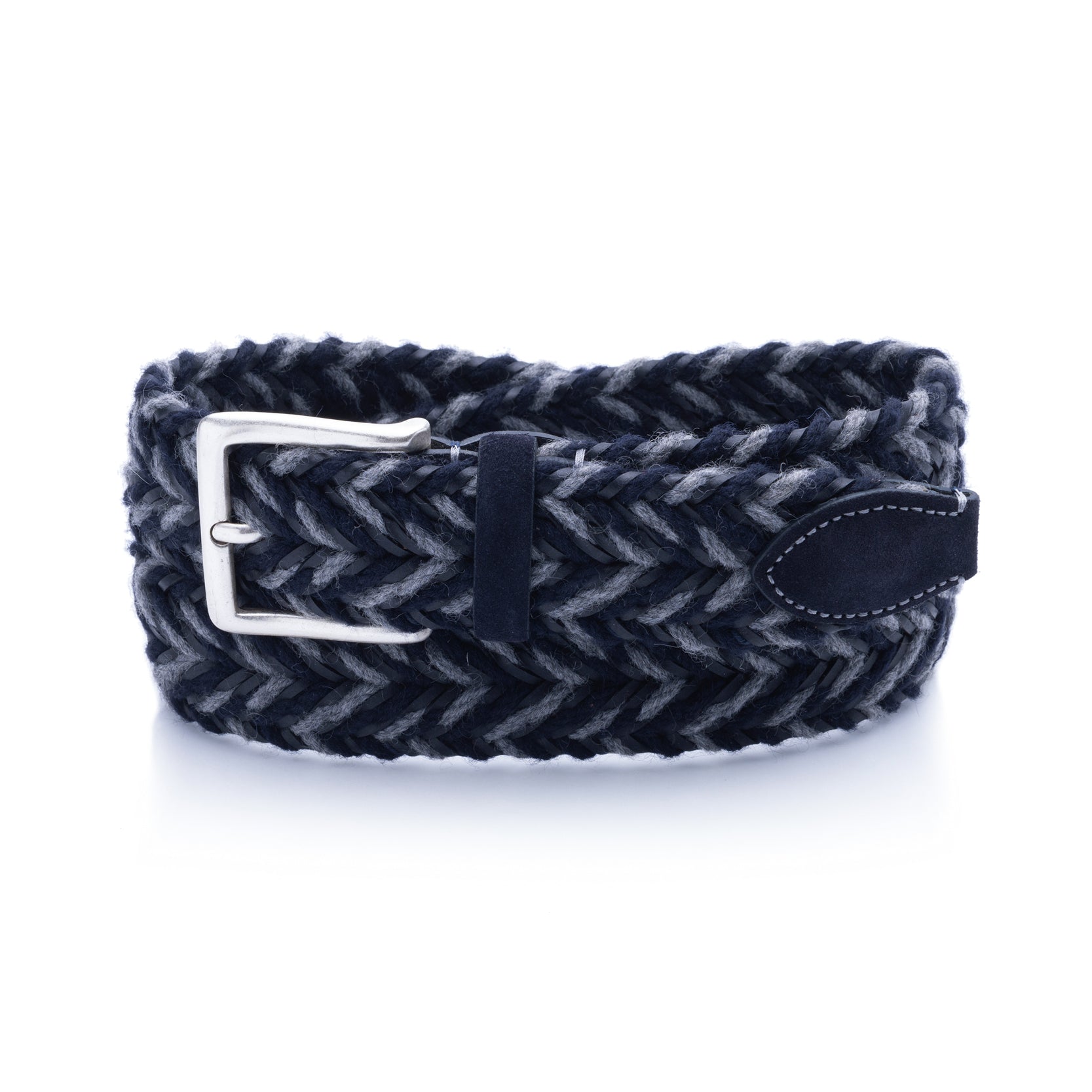 Cintura intreccio lana/cuoio bicolore