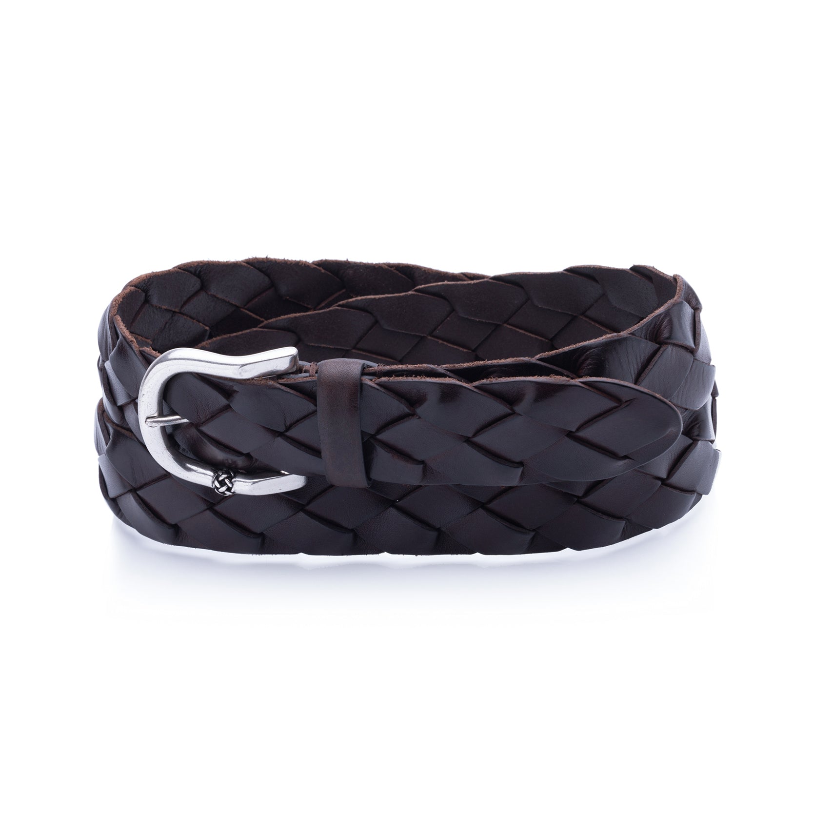 Cintura treccia cuoio